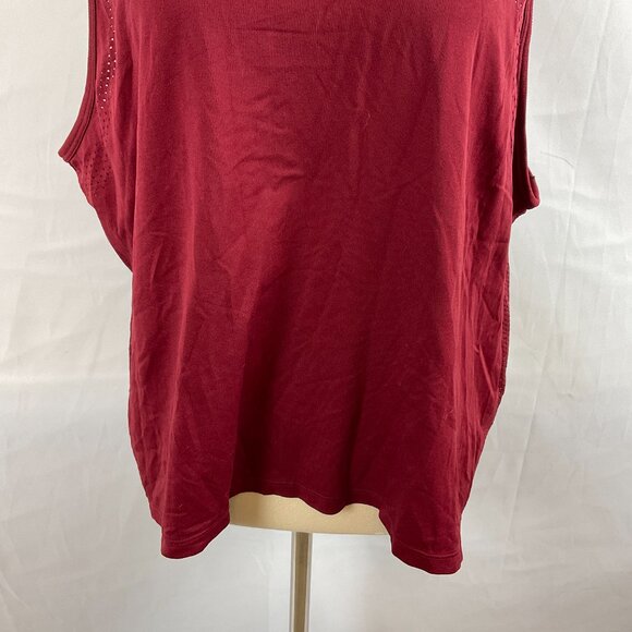 Pink Victoria's Secret Athletic Seamless Tank Top XL Maroon Perforated Details - Picture 4 of 13